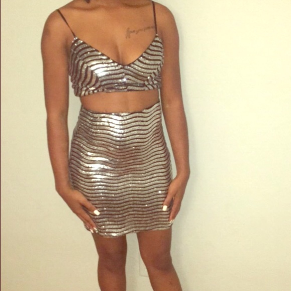 Spaghetti Strap two piece dress.